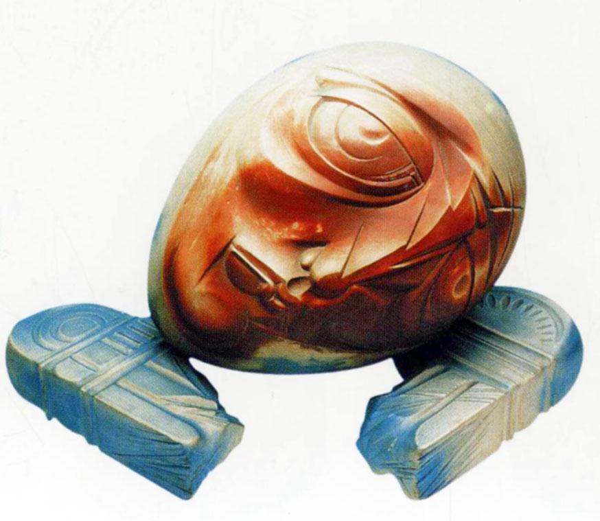 Декоративна пластика «Муза» із циклу «Присвята Україні». 1989. Кам’яна маса, емалі, ангоби, формування